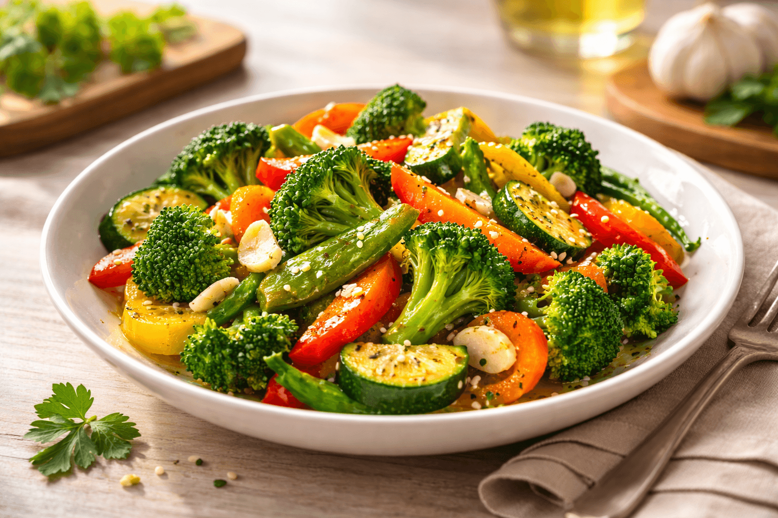 Quick Garlic Veg Stir-Fry